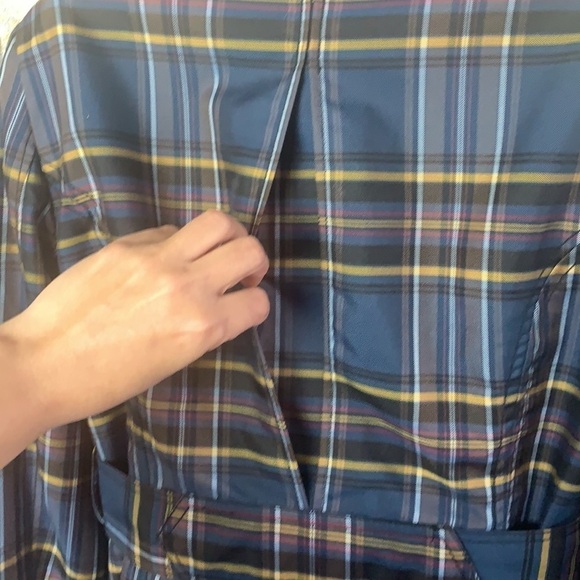 SMART Set navy blue and yellow plaid jacket size L - Picture 9 of 15